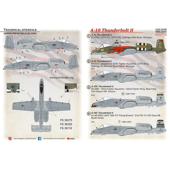 A-10 Thunderbolt II Part 3 72-465 Scale 1/72
