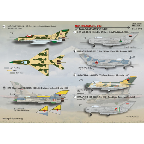 ARAB AIR FORCES MiG-19 MiG-21 72-126 Scale 1/72