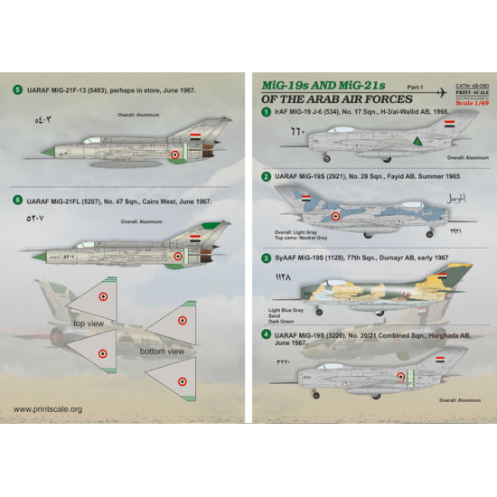 ARAB AIR FORCES MiG-19 MiG-21 Part-1 48-090 Scale 1/48