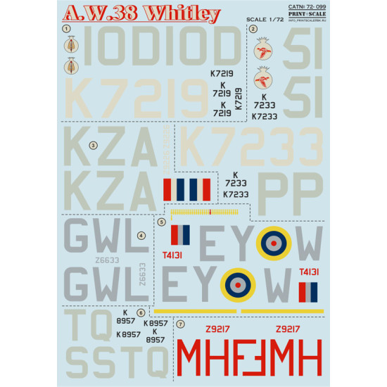 A.W.38 Whitley 72-099 Scale 1/72