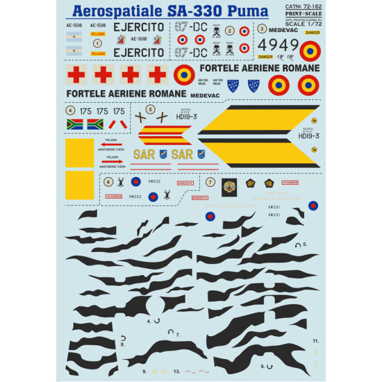 Aerospatiale SA-330 Puma 72-162 Scale 1/72