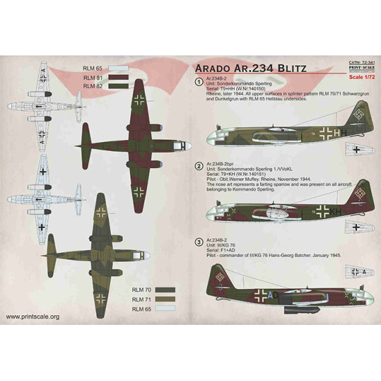 Arado Ar 234 Blitz 72-341 Scale 1/72
