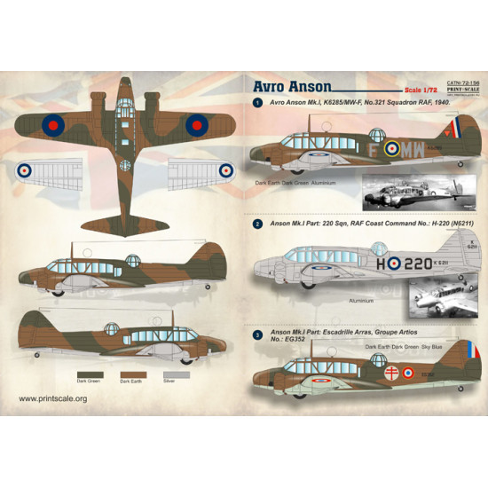 Avro Anson 72-156 Scale 1/72