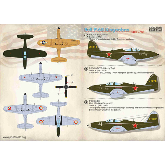 Bell P-63 Kingcobra 72-354 Scale 1/72
