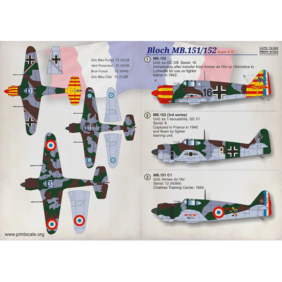 Bloch MB.151-152 72-320 Scale 1/72