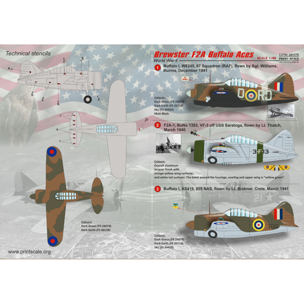 DUMAS Brewster F2A-3 Buffalo KIT 320 Wingspan 762mm Scale Rubber