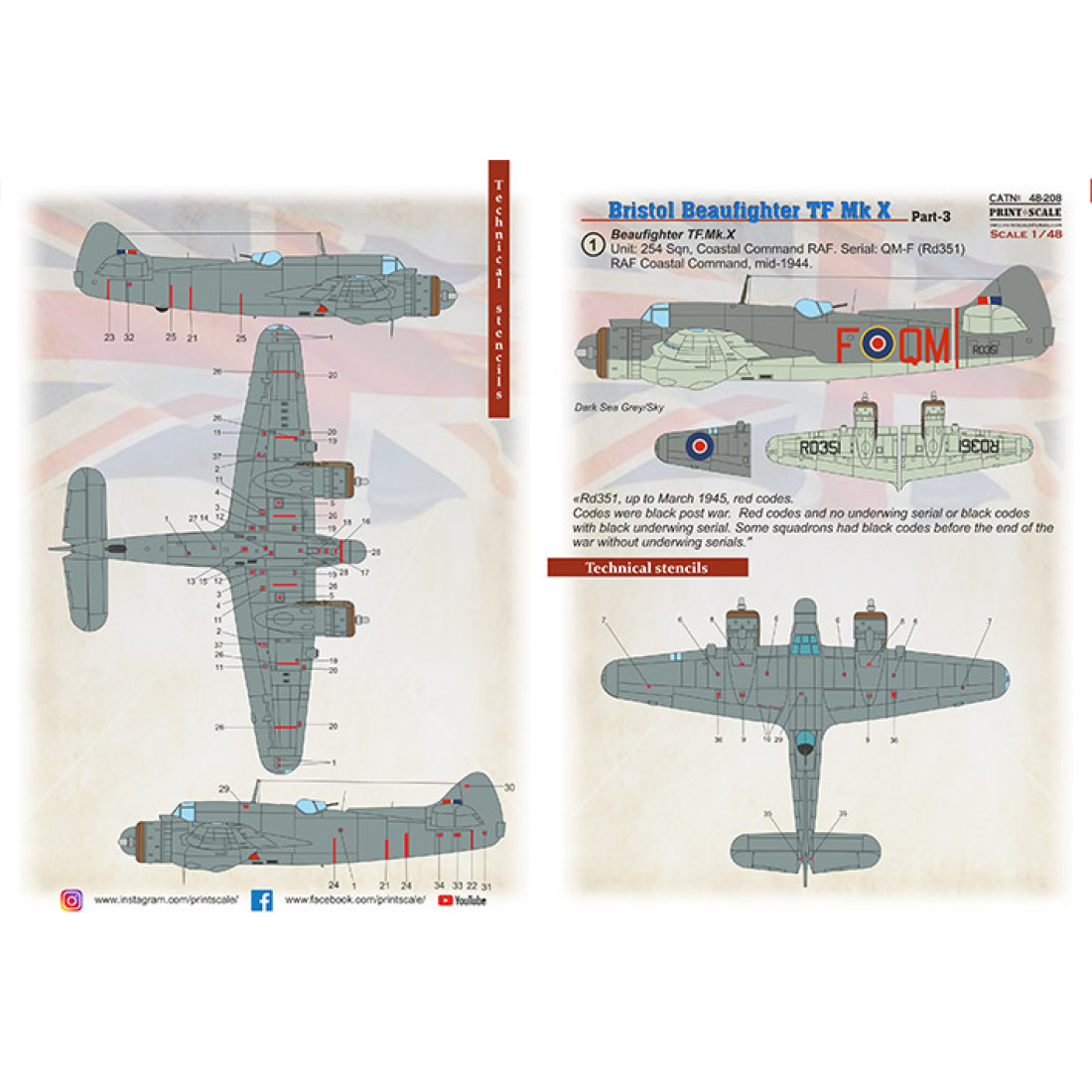 Bristol Beaufighter TF Mk X Part 3 / 48-208 / and 1 Beaufighter TF.Mk.X ...