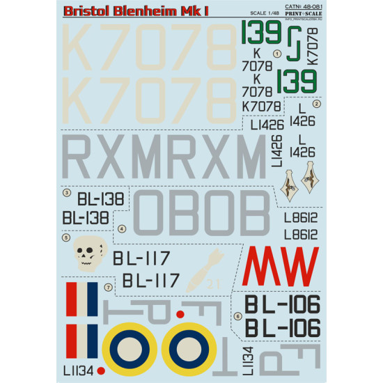 Bristol Blenheim Mk I 48-081 Scale 1/48
