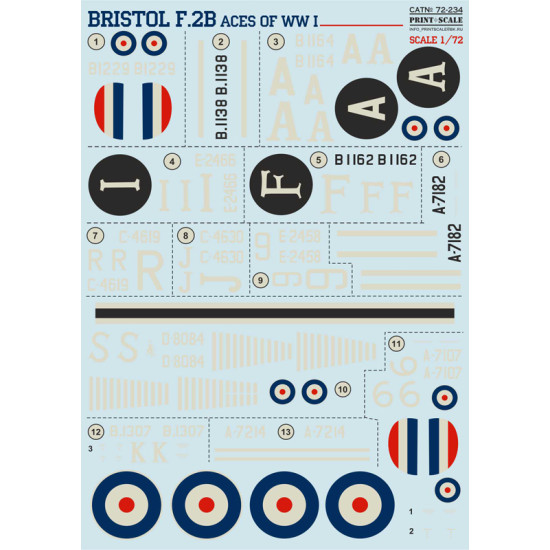 Bristol F.2B Aces of WW I 72-234 Scale 1/72