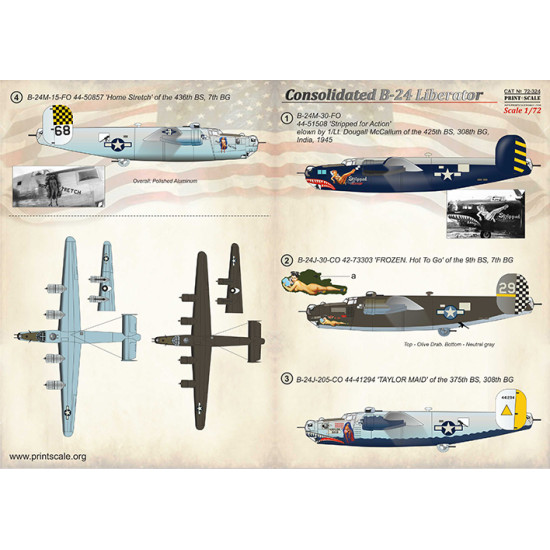 Consolidated B-24 Liberator 72-324 Scale 1/72