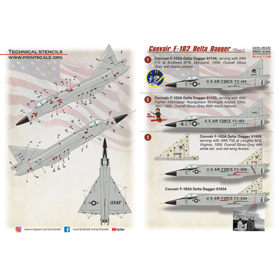 Convair F-102 Delta Dagger Part 1 48-242 Scale 1/48