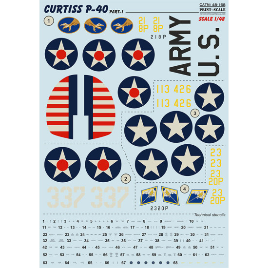 Curtiss P-40 C, CU. Part 1 48-168 Scale 1/48