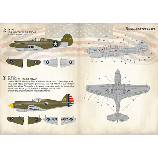 Curtiss P-40 C, CU. Part 1 48-168 Scale 1/48