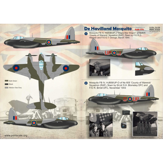 De Havilland Mosquito 72-159 Scale 1/72