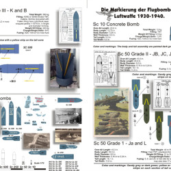 Die Markierung der Flugbomben.Luftwaffe 1930-1940 72-057 Scale 1/72