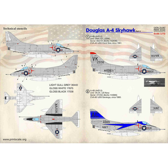 Douglas A4 Skyhawk. Part 1 72-367 Scale 1/72
