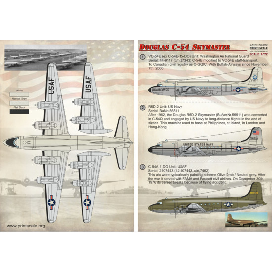 Douglas C-54 Skymaster 72-203 Scale 1/72