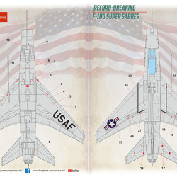 F-100 Super Sabre. Technical stencils 72-428 Scale 1/72