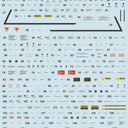 F-100 Super Sabre technical stencils 48-221 Scale 1/48