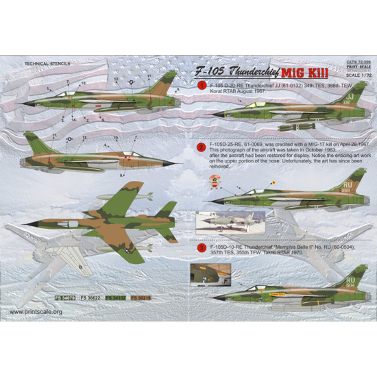 F-105 Thunderchief MiG Kill 72-096 Scale 1/72