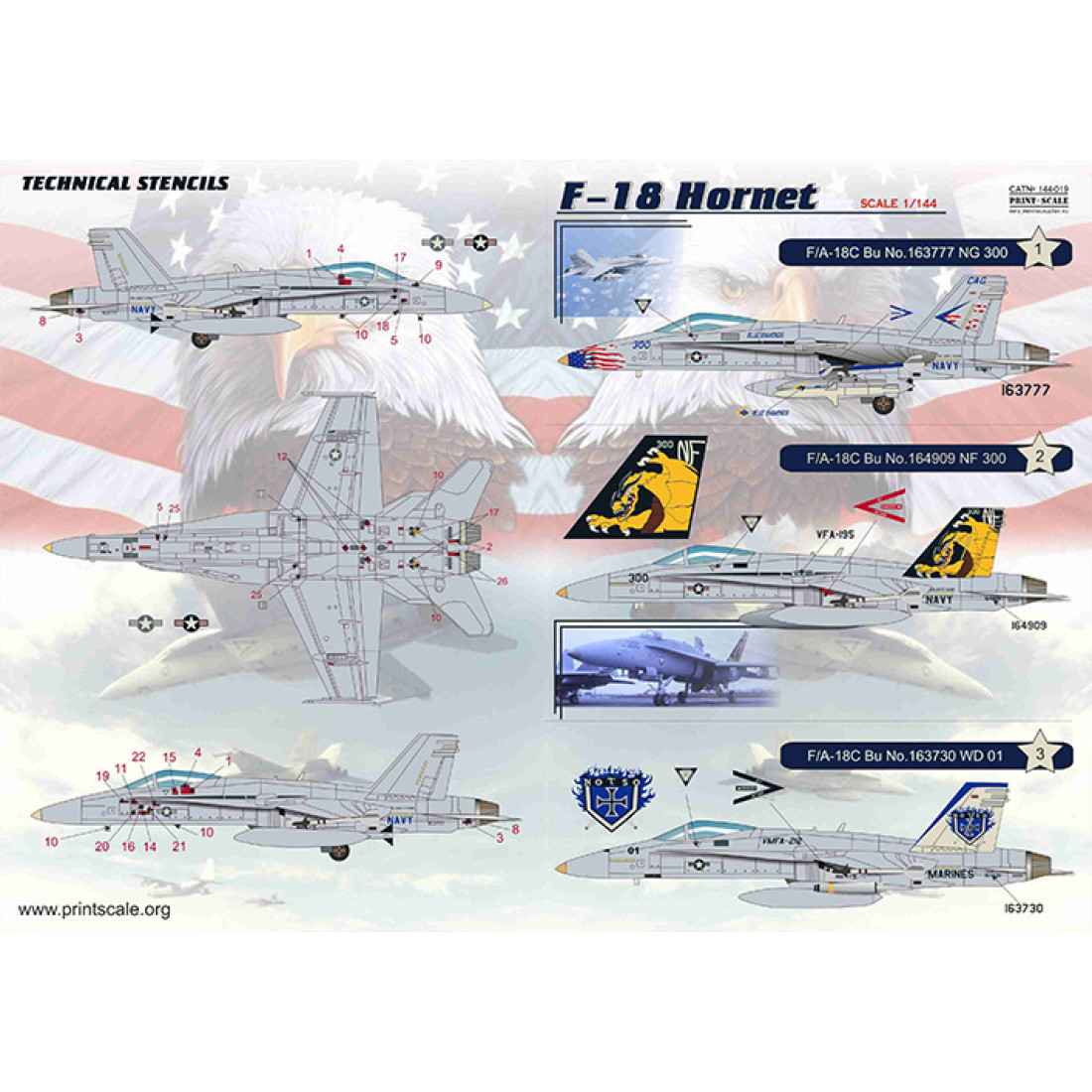 Buy F-18 Hornet and F/A-18C Bu No.163777 NG 300, 164909 NF 300, 163730 ...