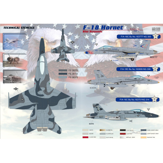 F-18 Hornet Part-1 72-044 Scale 1/72