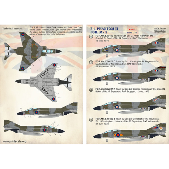 F-4 Phantom II FGR.Mk 2 Part-1 72-280 Scale 1/72