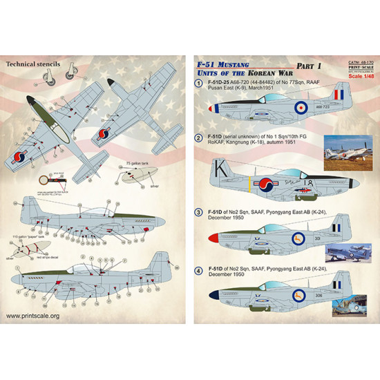 F-51 Mustang. Units of the Korean War Part 1 48-170 Scale 1/48