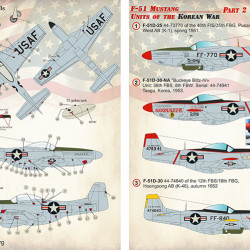 F-51 Mustang. Units of the Korean War Part 2 48-171 Scale 1/48