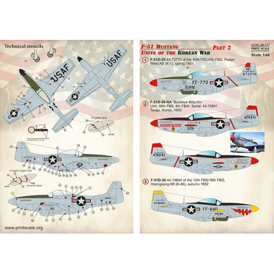 F-51 Mustang. Units of the Korean War Part 2 48-171 Scale 1/48
