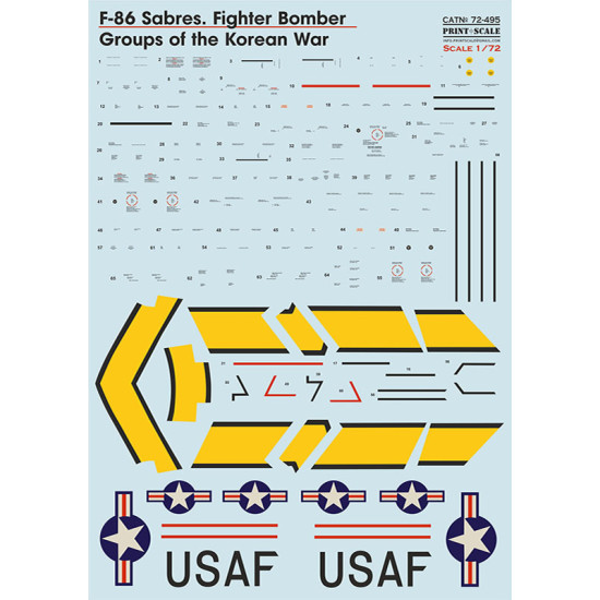 F-86 Sabre Fighter Bomber Groups of the Korean War 72-495 Scale 1/72