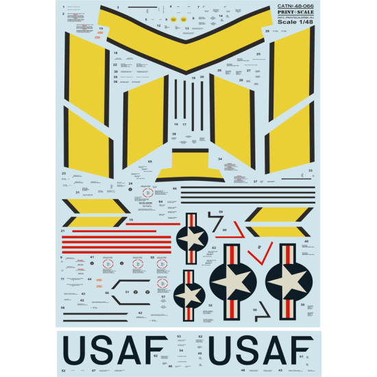 F-86E Sabre Technical stencils 48-066 Scale 1/48