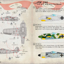 FW 190 A-3, A-4, A-5, A-6, F & Recon 72-230 Scale 1/72