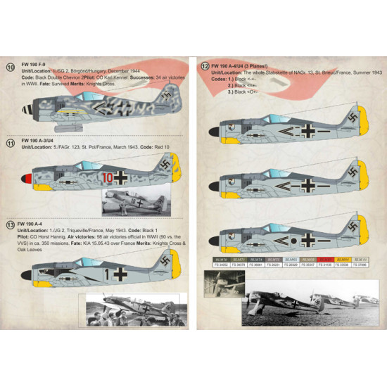 FW 190 A-3, A-4, A-5, A-6, F & Recon 72-230 Scale 1/72