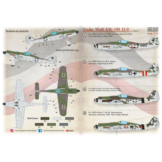 FW-190 D-9 Part 2 72-430 Scale 1/72