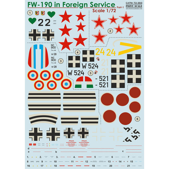 FW-190 in Foreign Service Part-1 72-393 Scale 1/72