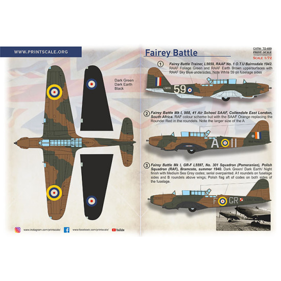 Fairey Battle Part 2 72-489 Scale 1/72