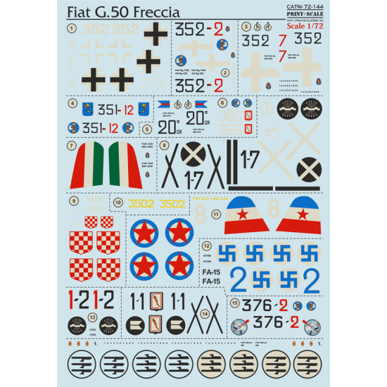 Fiat G.50 Freccia 72-144 Scale 1/72