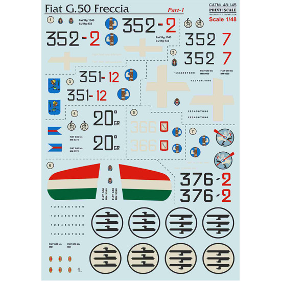 Fiat G.50 Freccia Part-1 48-145 Scale 1/48