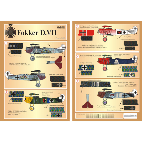 Fokker D VII Part 1 48-025 Scale 1/48