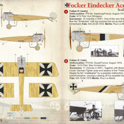 Fokker Eindecker Aces 72-213 Scale 1/72