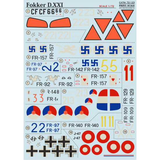 Fokker XXI 72-123 Scale 1/72