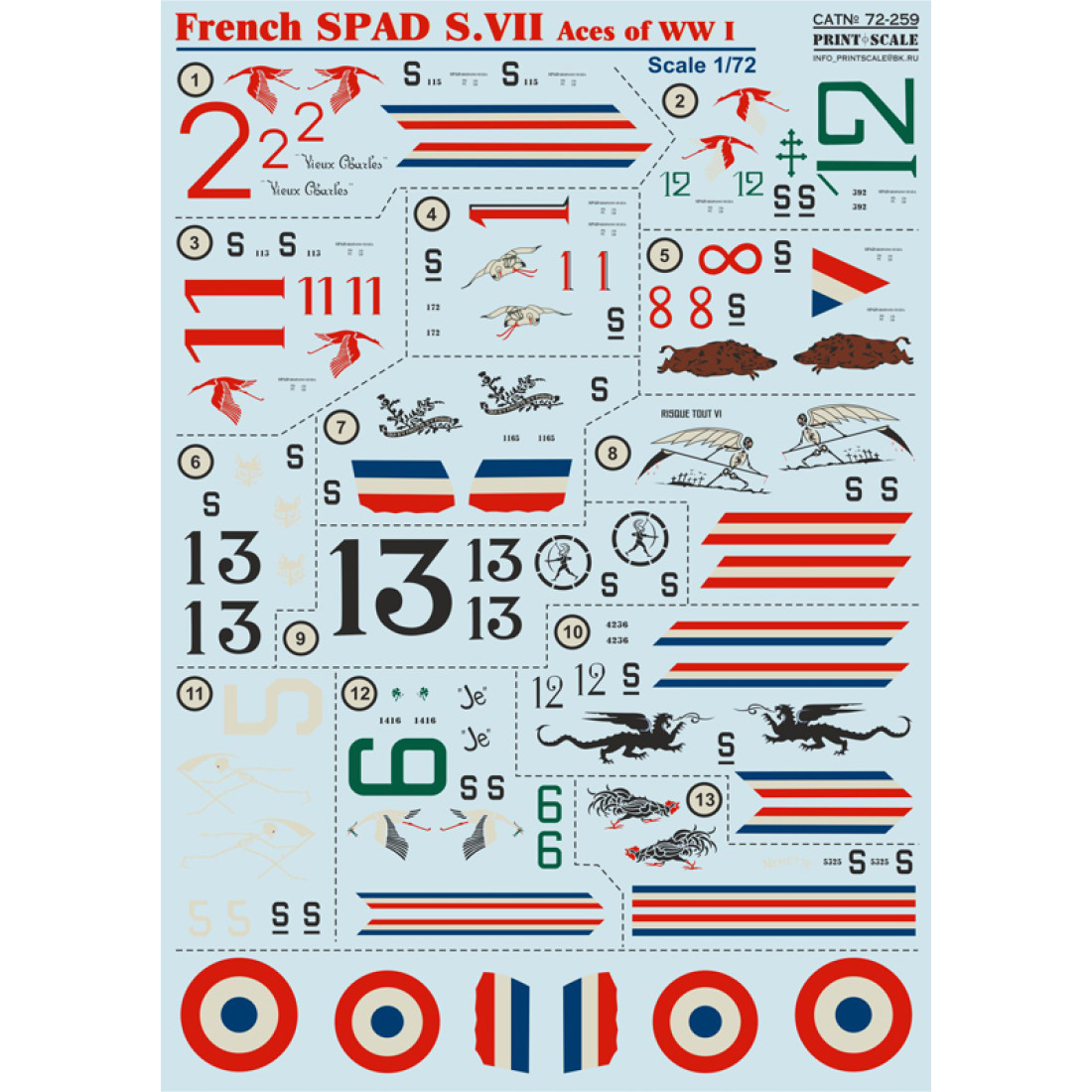 Dumas #238 - Spad VII - Kit De Maquette Volante En Balsa Pour Moteur Caoutchouc - 1/??