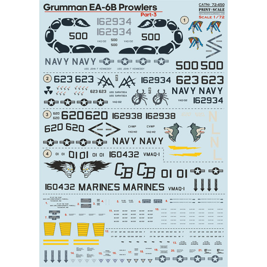 Grumman EA-6B Prowlers Part 3 72-450 Scale 1/72