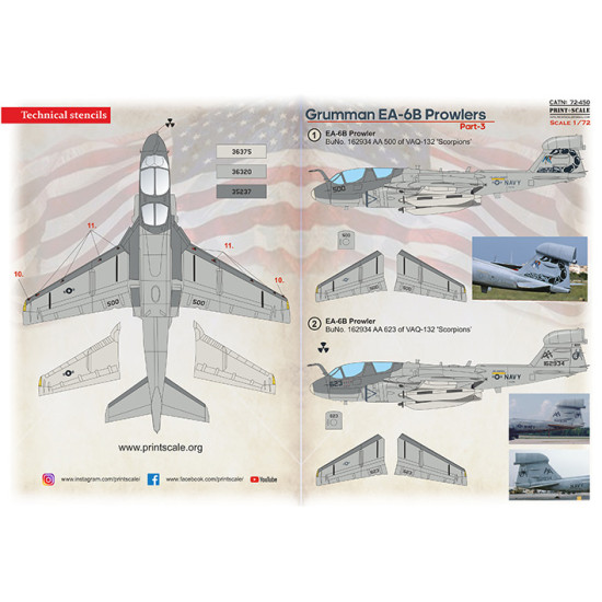 Grumman EA-6B Prowlers Part 3 72-450 Scale 1/72