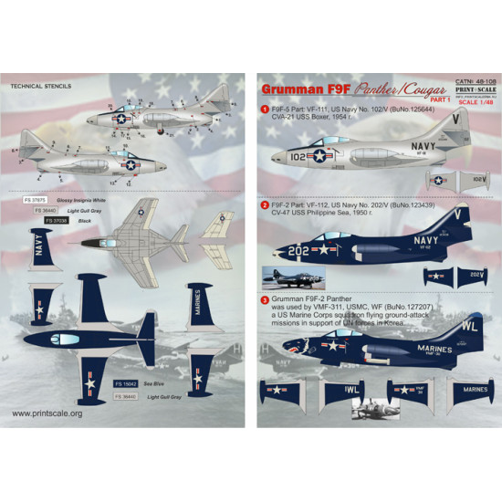 Grumman F9F Panther part-1 48-108 Scale 1/48