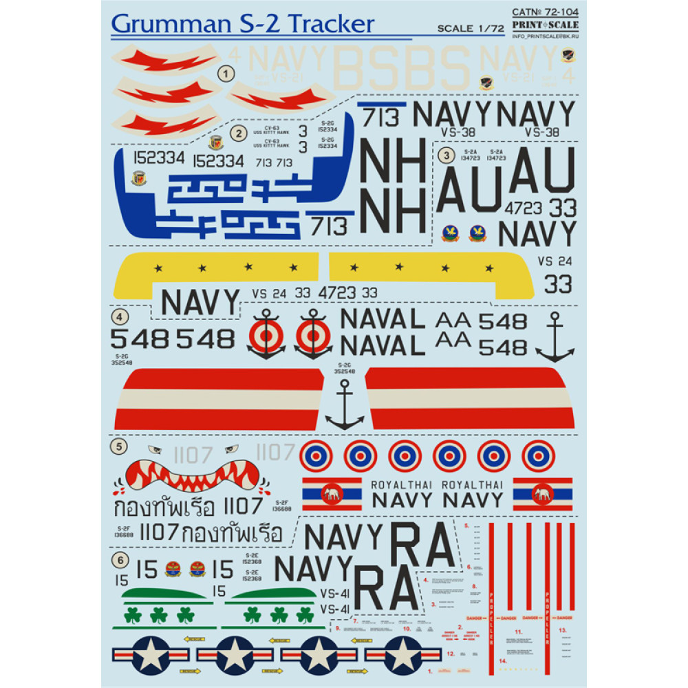 Grumman S-2 Tracker / 72-104 / USA NAVY | Printscale, Scale: 1/72