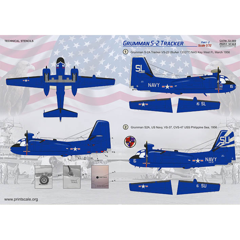Grumman S-2 Tracker Parts and Variants | Printscale.org, Scale: 1/72