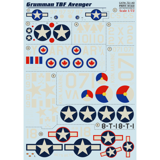 Grumman TBF Avenger 72-140 Scale 1/72