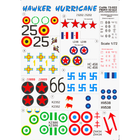 HAWKER HURRICANE 72-022 Scale 1/72